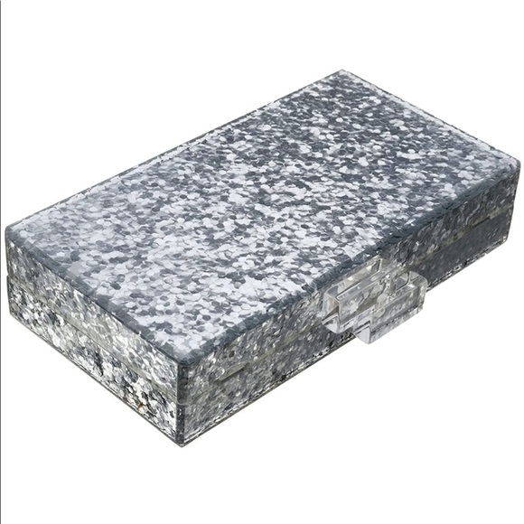 Glitter Blue eye acrylic clutch purse new - Picture 7 of 7